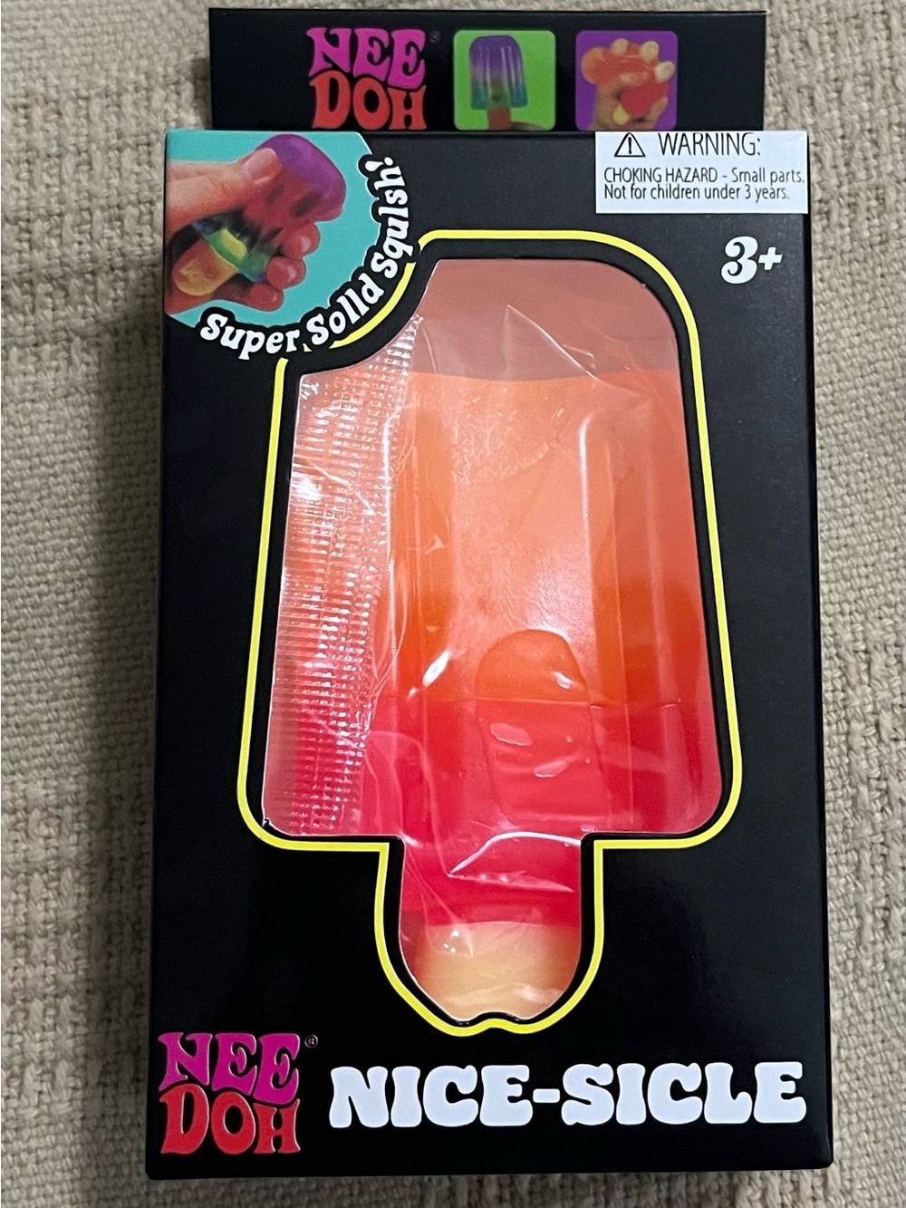 Needoh Nice-Sicle Orange/Pink Popsicle Squishy Toy - NIB
